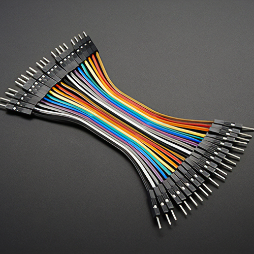 Imagem com vários cabos jumpers